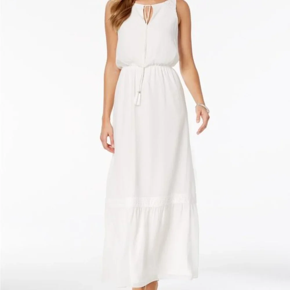 Adrianna Papell White Maxi Dress